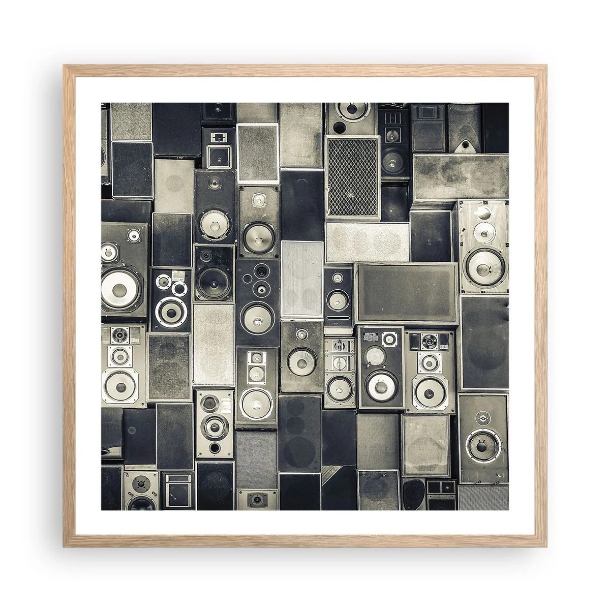 Plakát v rámu světlý dub - A vše je v pořádku - 60x60 cm