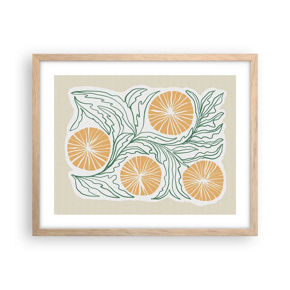 Plakát v rámu světlý dub - Etnický s abstraktním nádechem - 50x40 cm