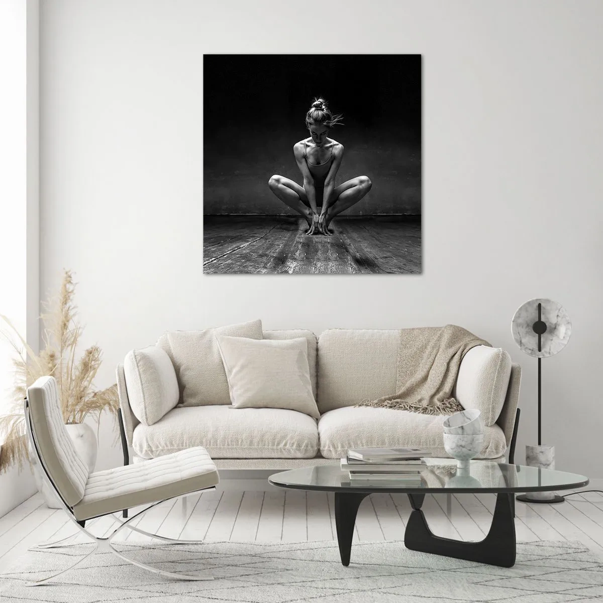 Obraz na skle - Koncentrace taneční energie - 70x70 cm
