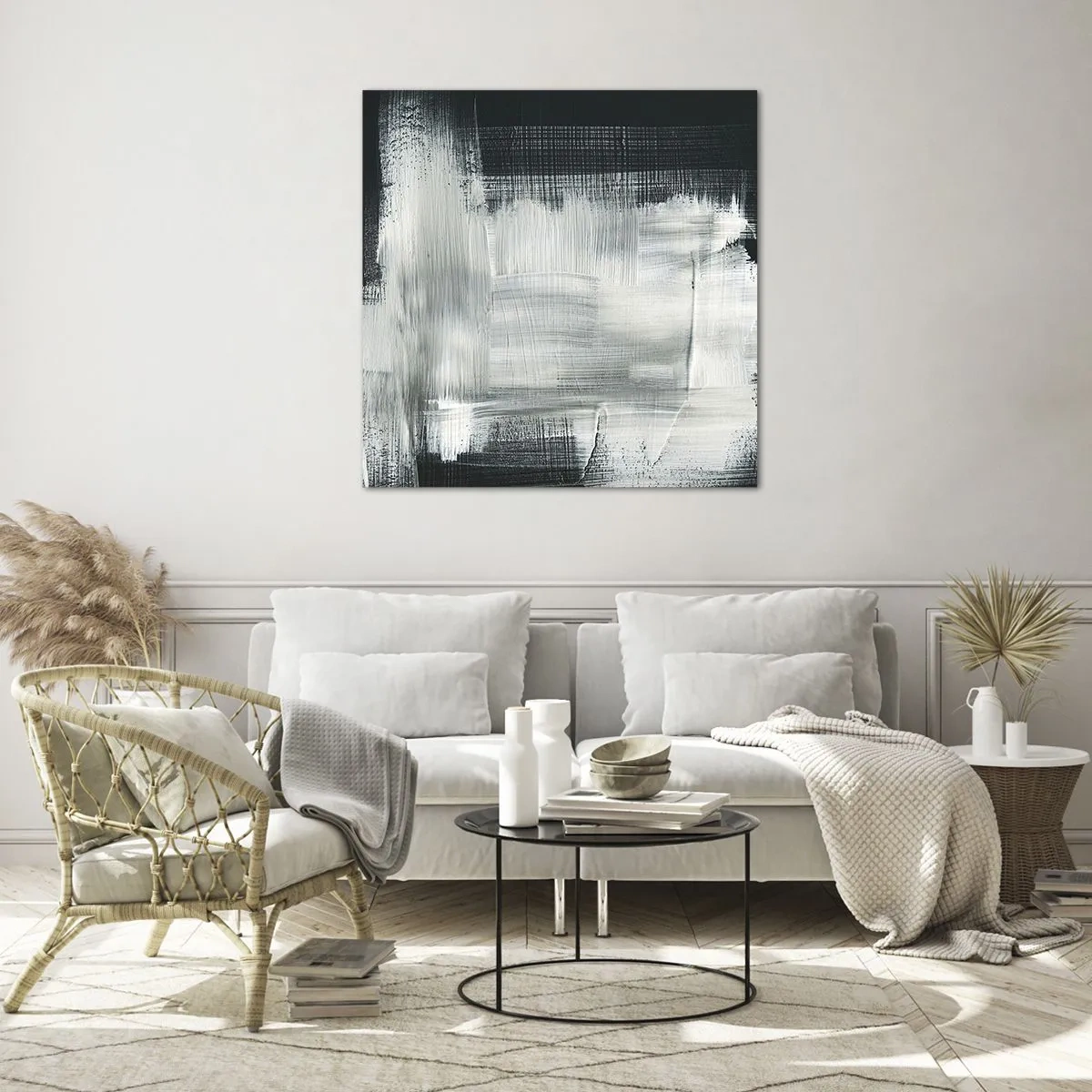 Obraz na skle - Utkané svisle a vodorovně - 70x70 cm