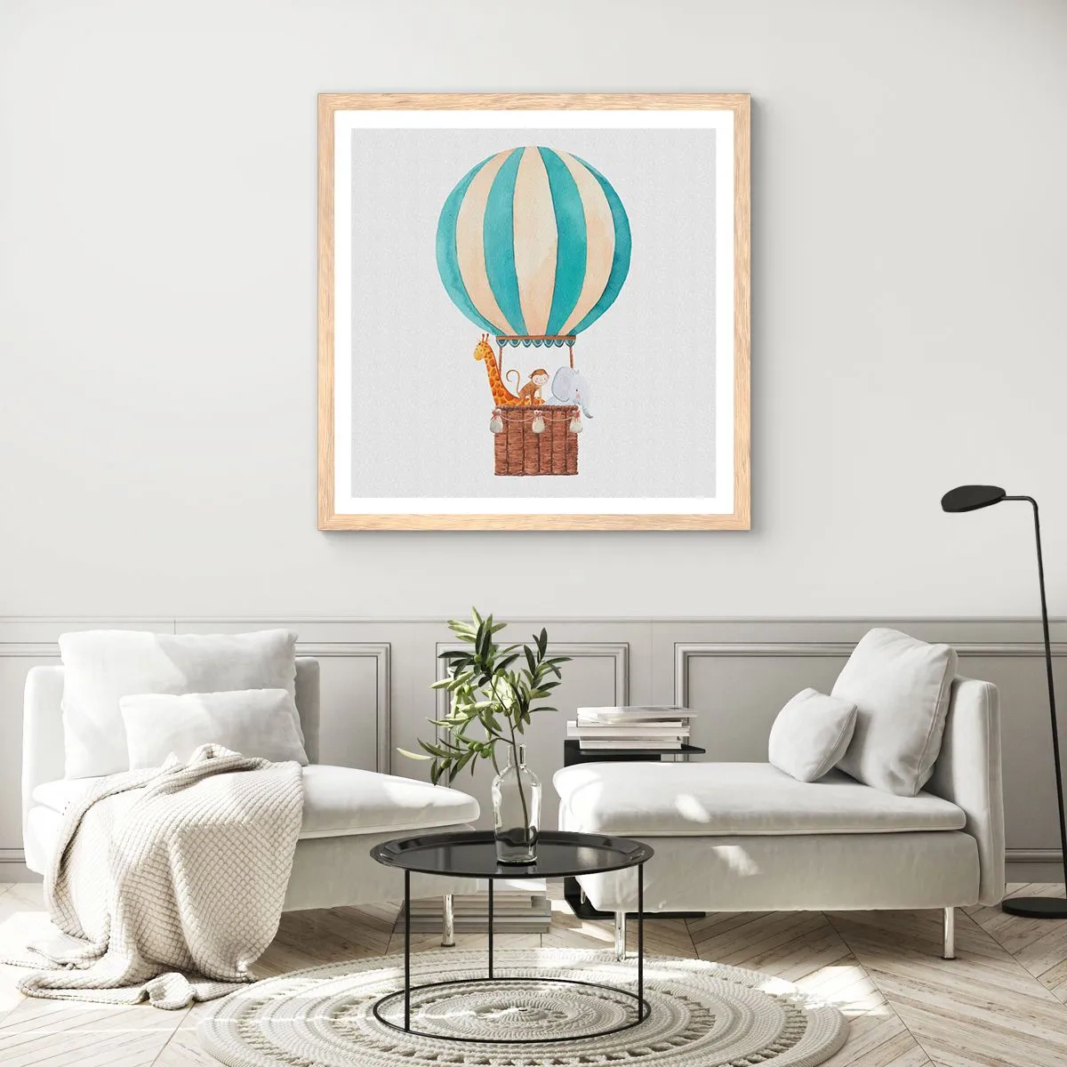 Plakát v rámu světlý dub - Fantastický výlet - 50x50 cm