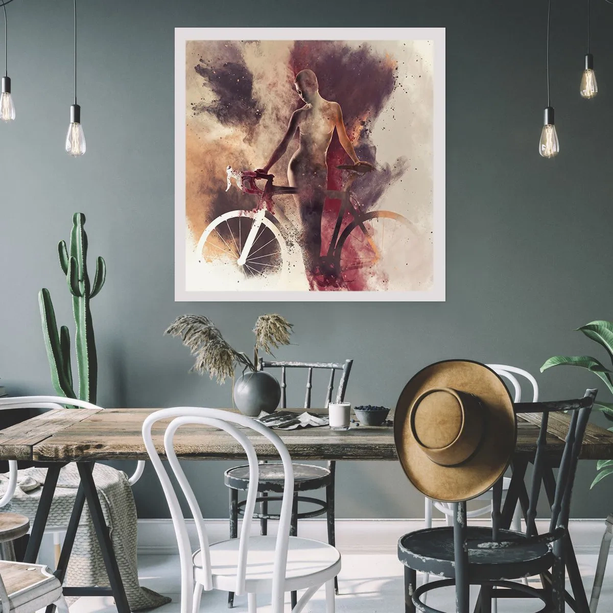 Plakát - Cyklistická duše v mramorových tvarech - 50x50 cm