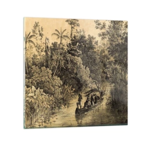 Obraz na skle - Výlet ke zdroji - 30x30 cm