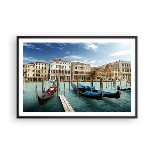 Plakát v černém rámu - Paláce v modři - 91x61 cm