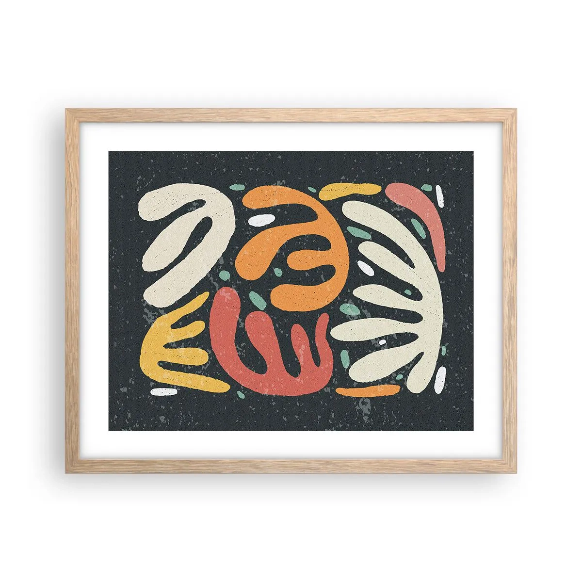 Plakát v rámu světlý dub - Kompozice – hned tě chytím - 50x40 cm