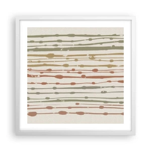 Plakát v bílém rámu - Hudební záznam barev - 50x50 cm