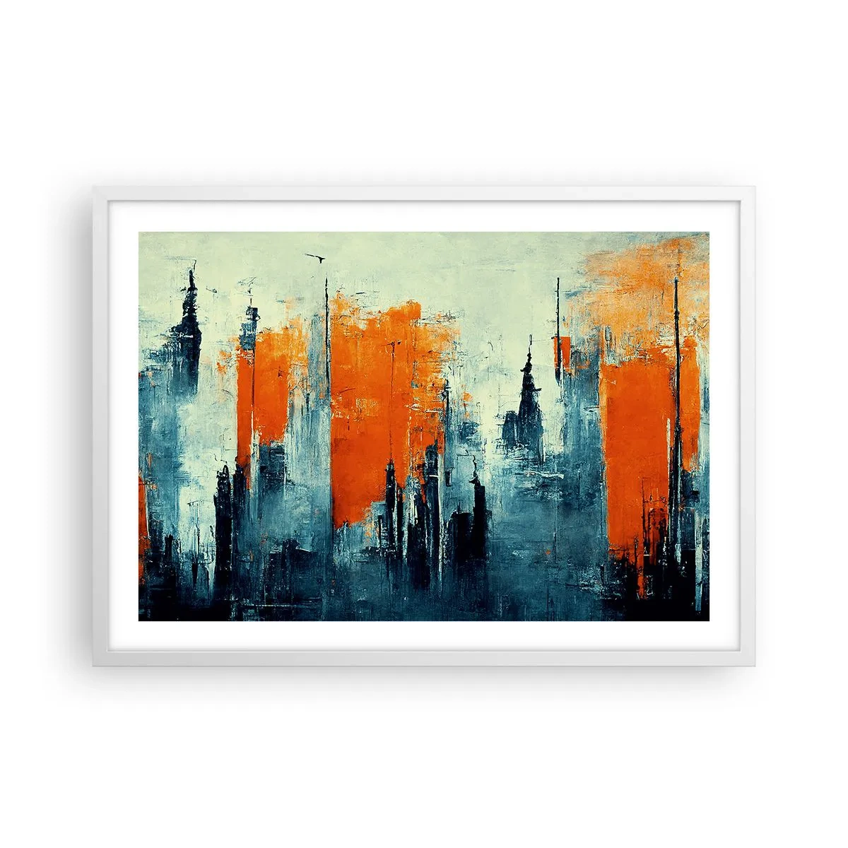 Plakát v bílém rámu - Moderní krajina - 70x50 cm