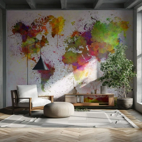 Fototapeta Premium Canvas - Přišlo to nějak samo - Mapa světa, Kontinenty, Kus - 200x140 cm