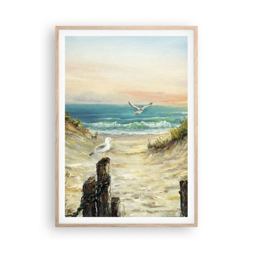 Plakát v rámu světlý dub - Bezvětří a samota - 70x100 cm