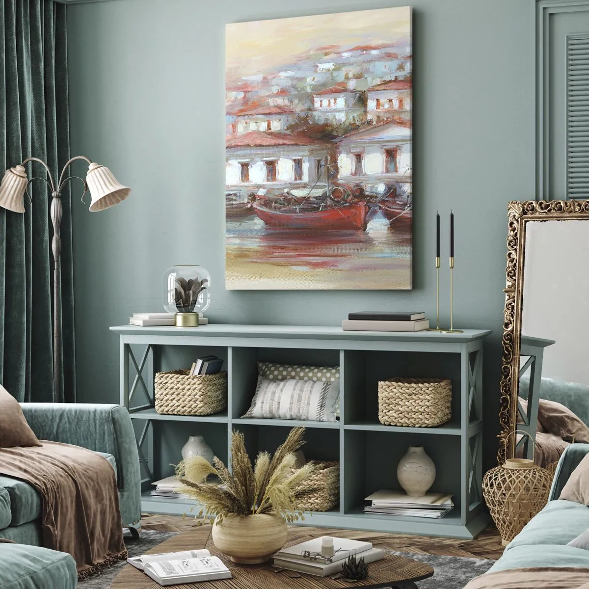 Obraz na plátně - Šťastné městečko - 70x100 cm