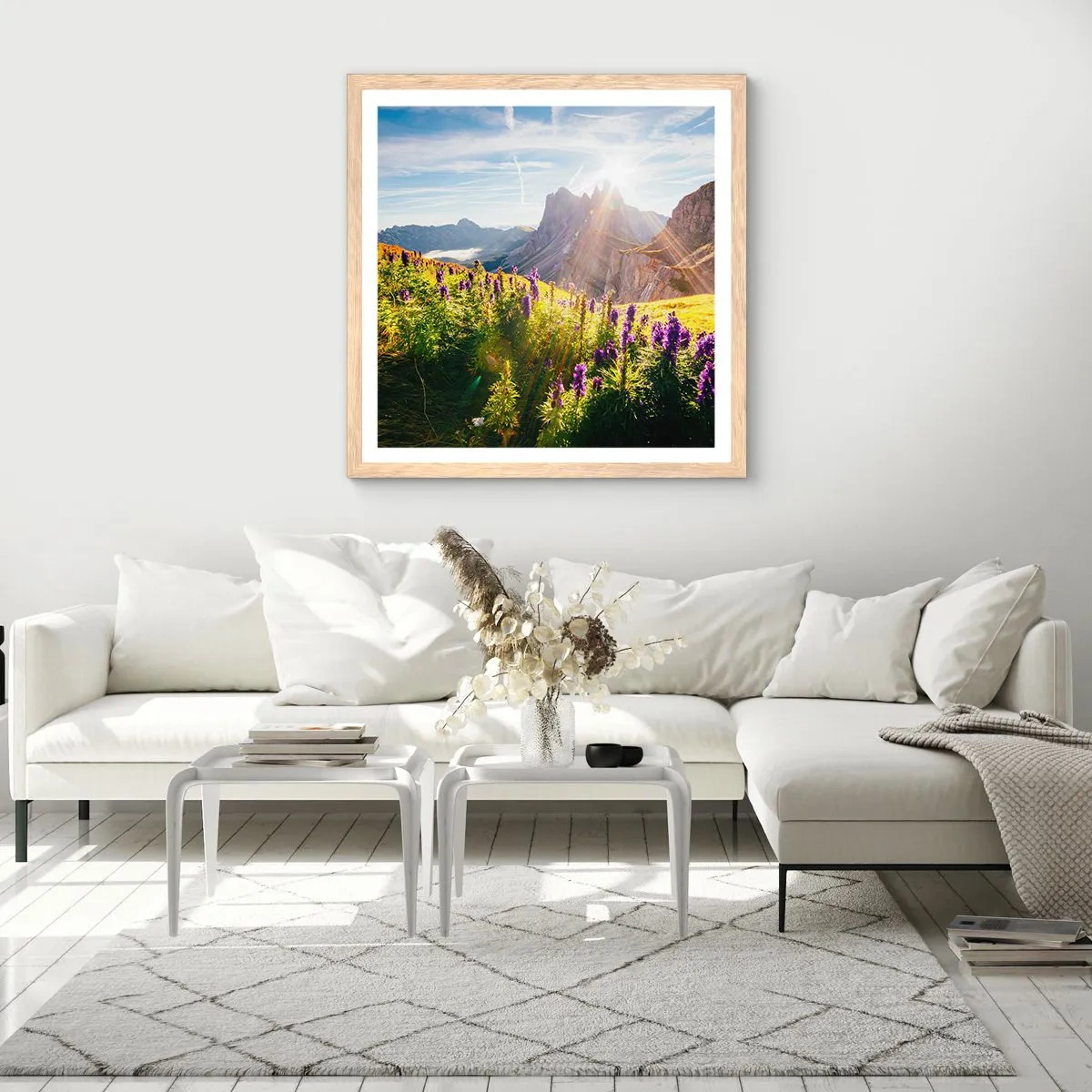 Plakát v rámu světlý dub - Tajemný život bylin - 60x60 cm