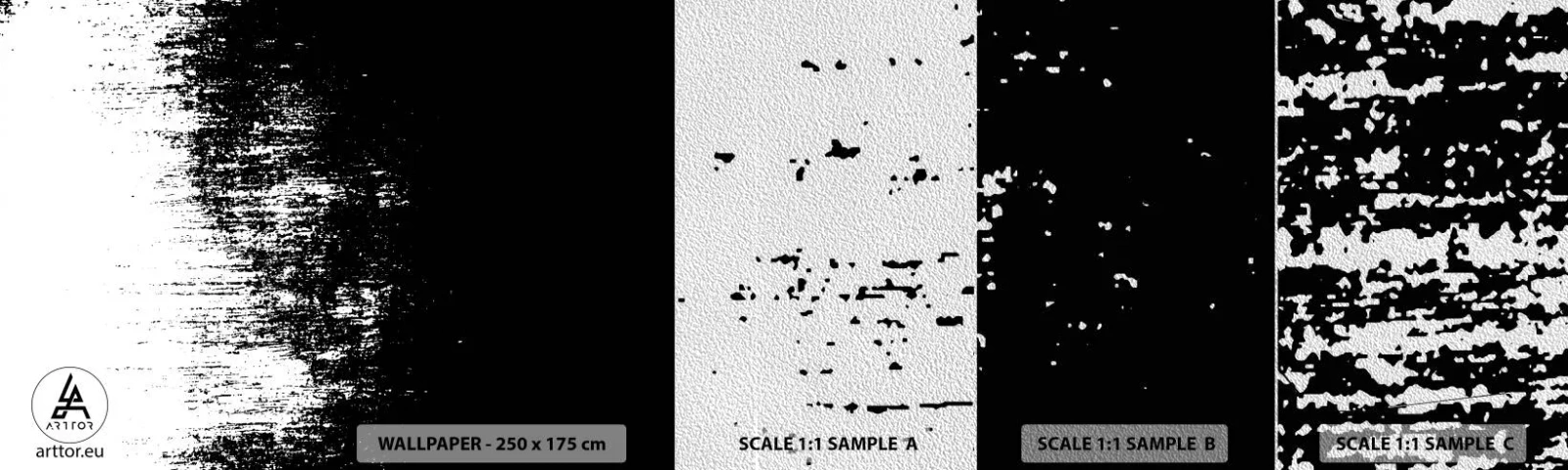 Vzor Fototapety Premium Sand - Vítězem se stává… - Abstrakce, Kus, Černý a bílý - 100x30 cm