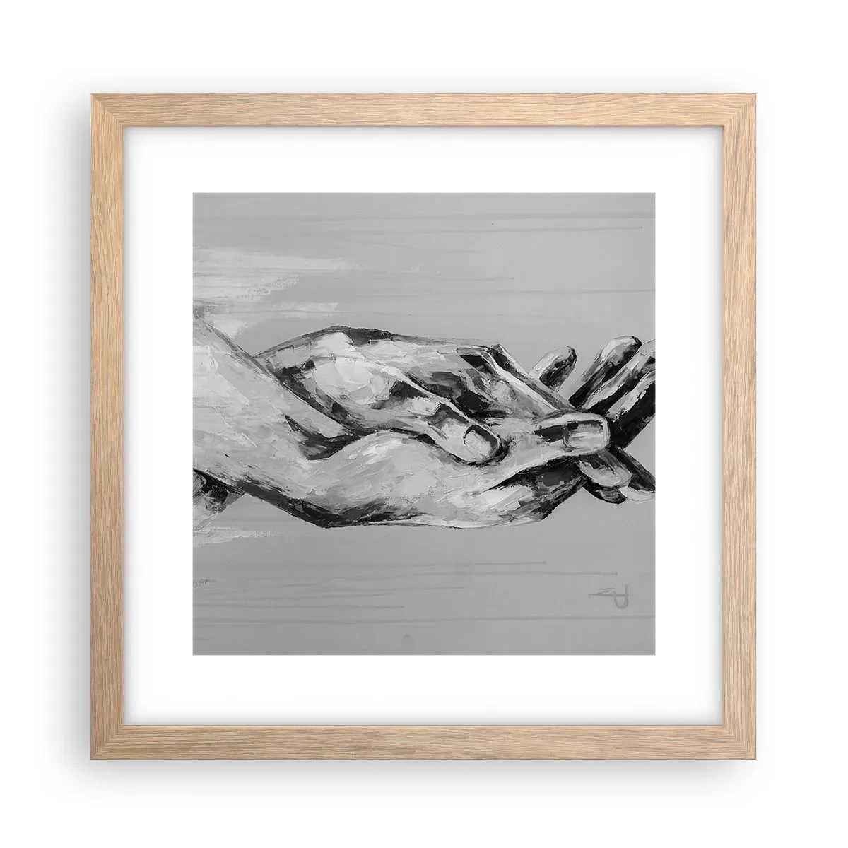 Plakát v rámu světlý dub - Začátek… - 30x30 cm