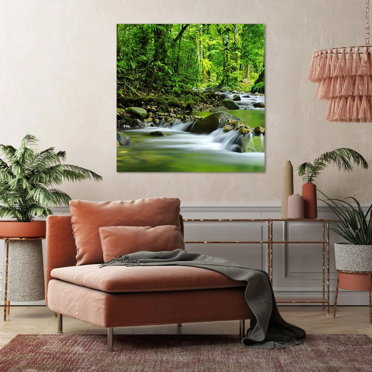 Obraz na plátně - Plout mořem zeleně - 50x50 cm