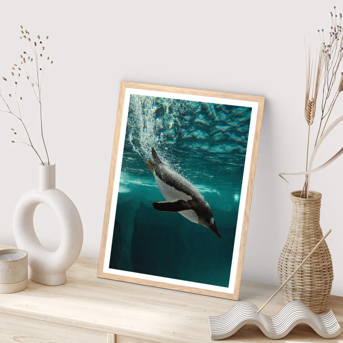 Plakát v rámu světlý dub - Vítejte v mém světě - 70x100 cm