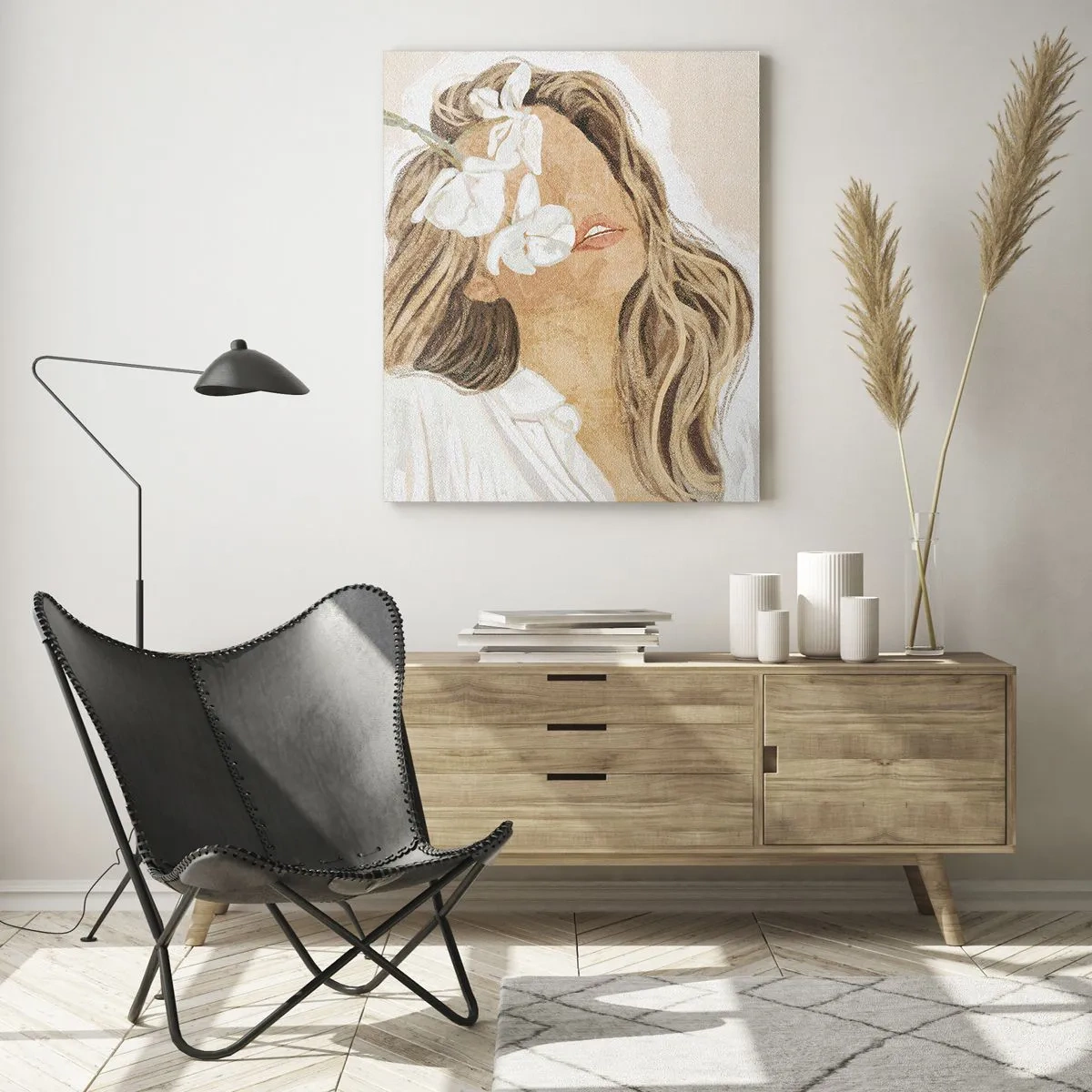 Obraz na skle - Mezi květinami - 50x70 cm