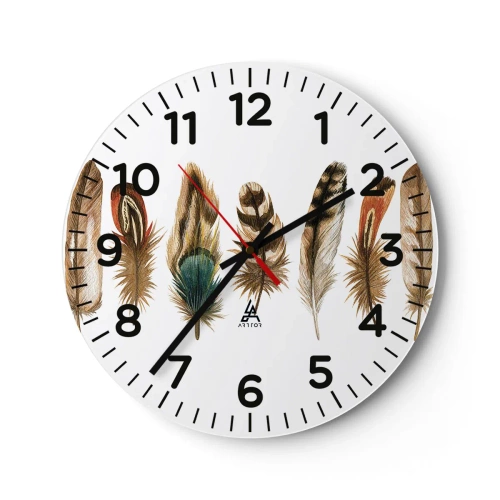 Nástěnné hodiny - Opeřená variace - 30x30 cm