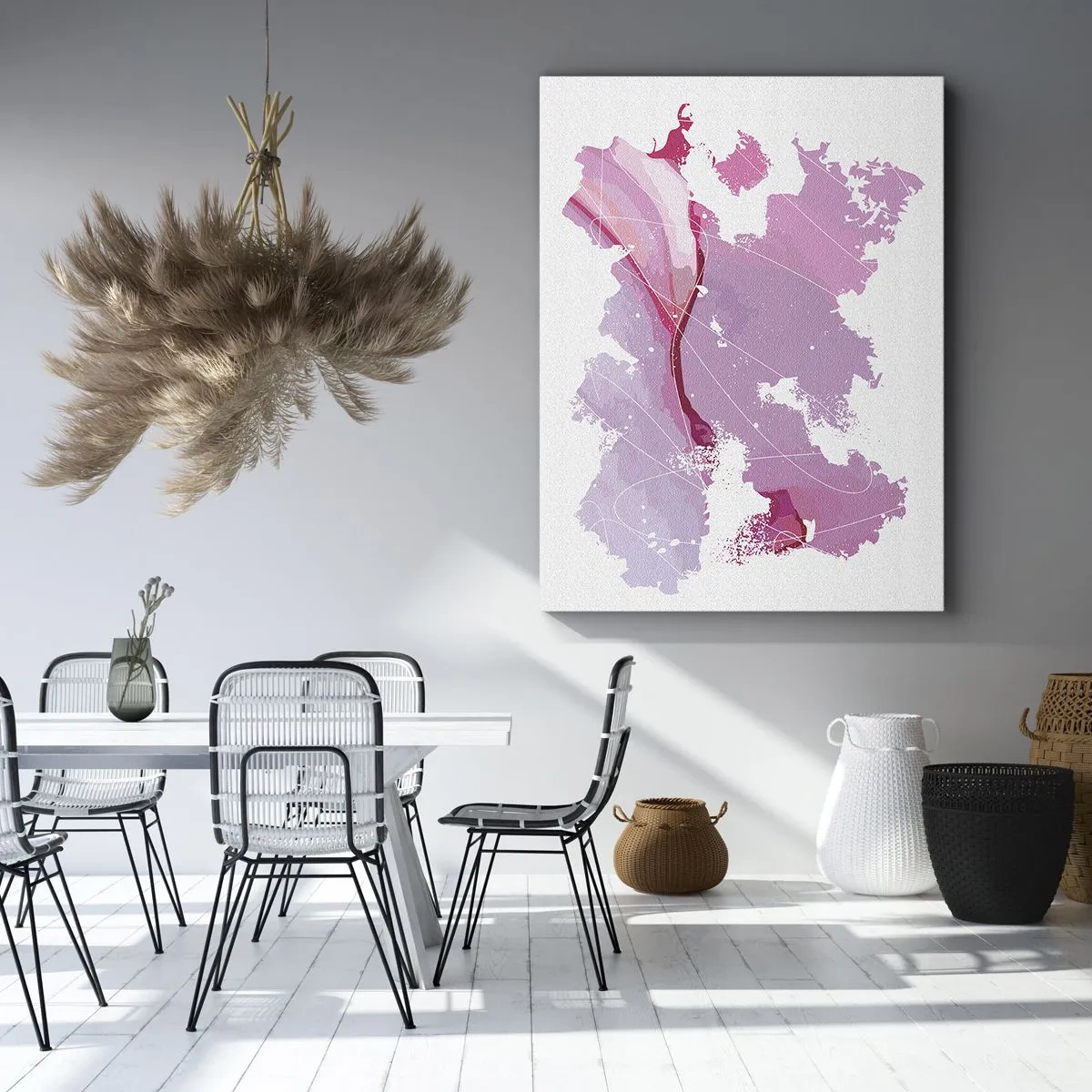 Obraz na plátně - Mapa růžového světa - 50x70 cm