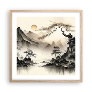 Plakát v rámu světlý dub - Jedinečné kouzlo orientu - 50x50 cm