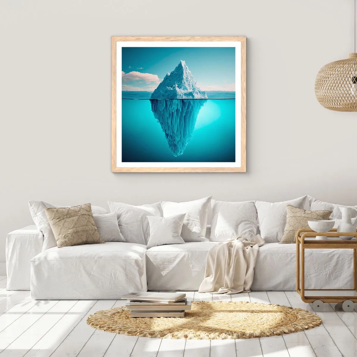Plakát v rámu světlý dub - Ledová královna - 60x60 cm