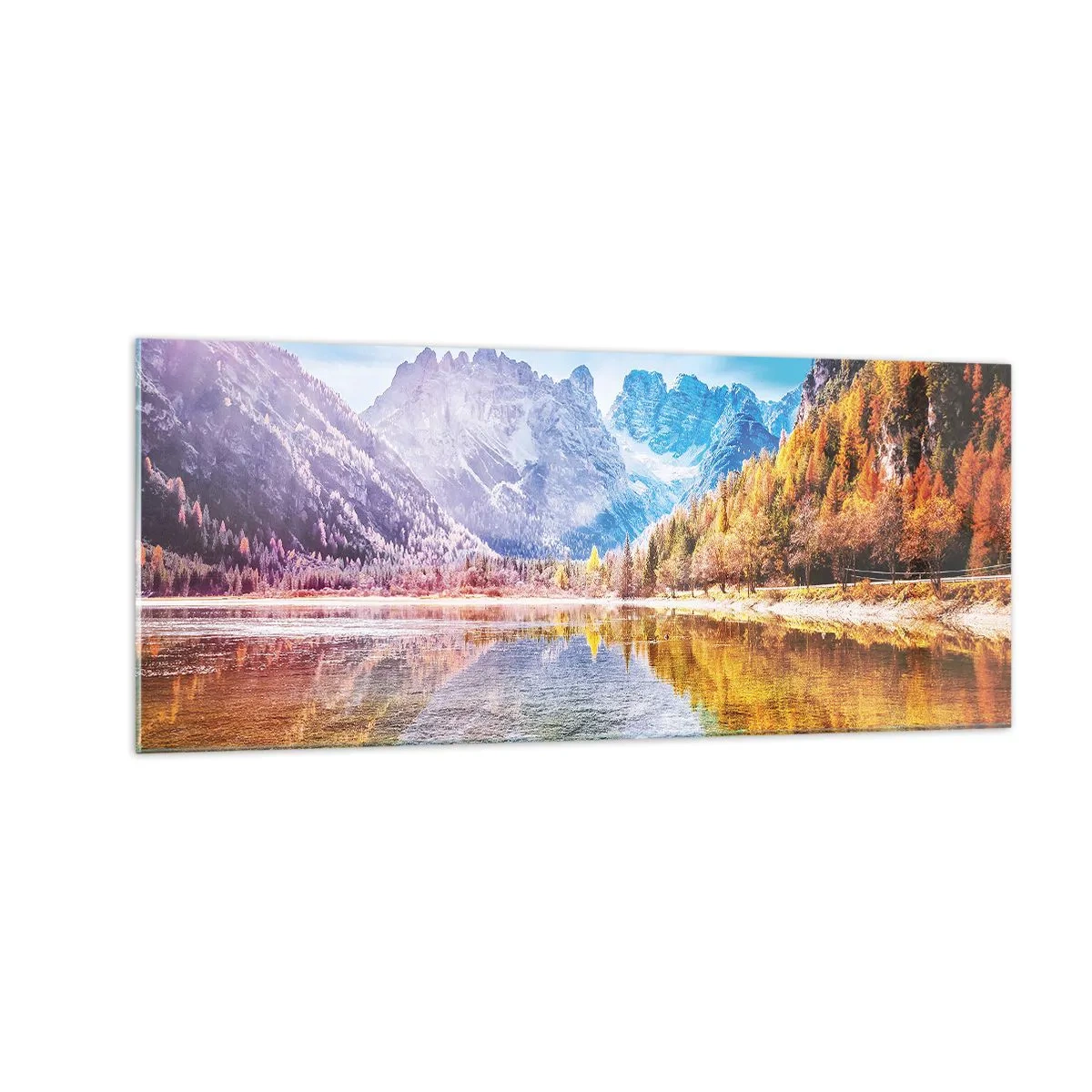 Obraz na skle - A v horách už je podzim - 100x40 cm