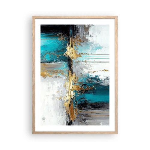 Plakát v rámu světlý dub - Všechno plyne - 50x70 cm