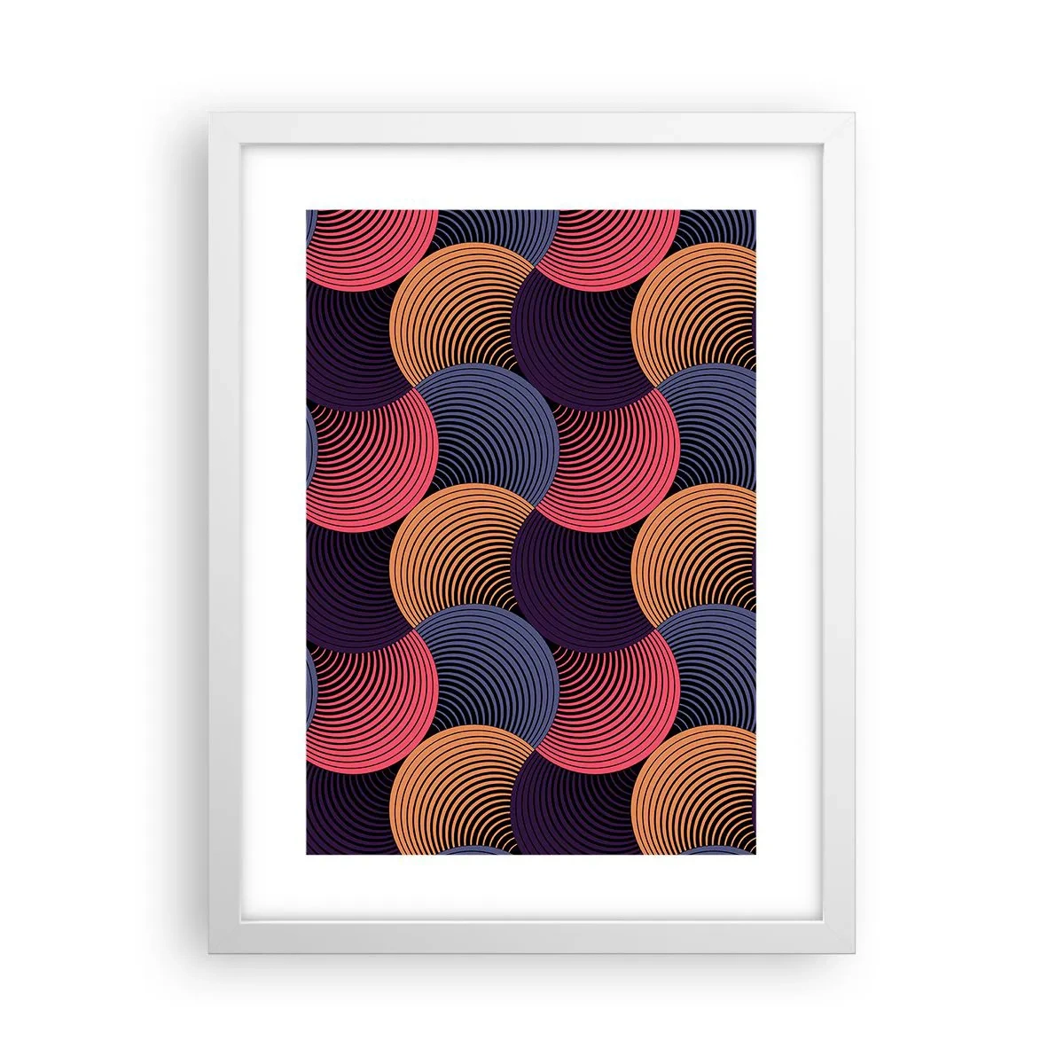 Plakát v bílém rámu - V kruhovém rytmu - 30x40 cm