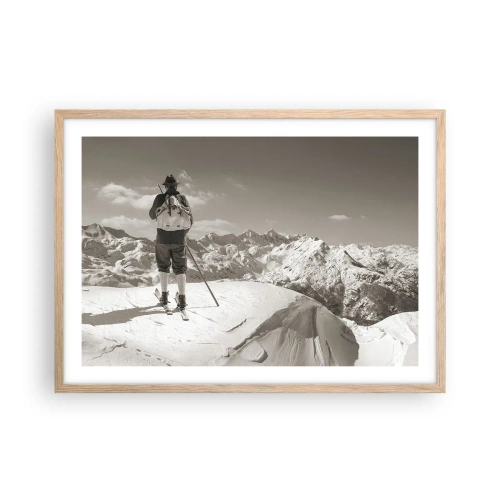 Plakát v rámu světlý dub - Stejné hory - 70x50 cm