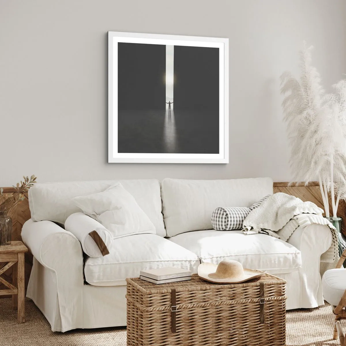 Plakát v bílém rámu - Krok ke světlé budoucnosti - 40x40 cm