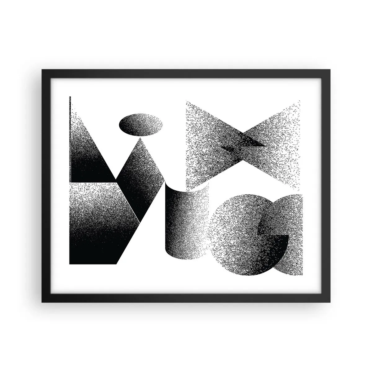 Plakát v černém rámu - Úhly a ovály - 50x40 cm