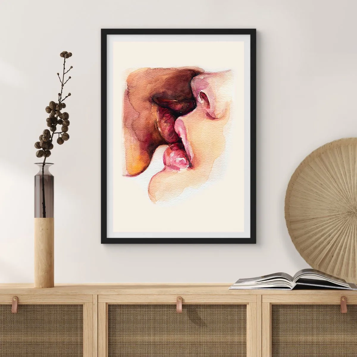 Plakát v černém rámu - Jako noc a den, země a nebe - 40x50 cm