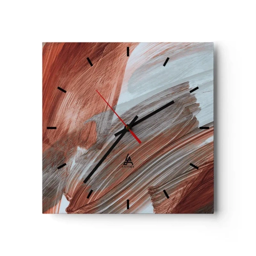Nástěnné hodiny - Podzimní větrná abstrakce - 30x30 cm