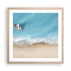 Plakát v rámu světlý dub - Na hranici modré a zlaté - 50x50 cm