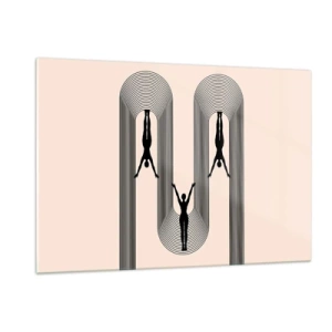 Obraz na skle - Vzhůru nohama - 120x80 cm