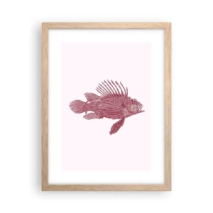 Plakát v rámu světlý dub - Obyvatelka exotických vod - 30x40 cm