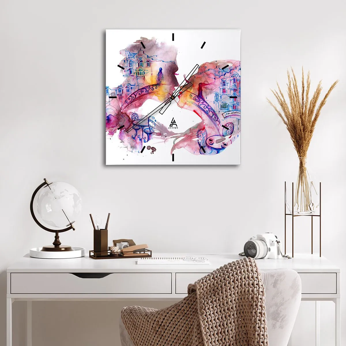 Nástěnné hodiny - Tajemný most vzdychání - 40x40 cm