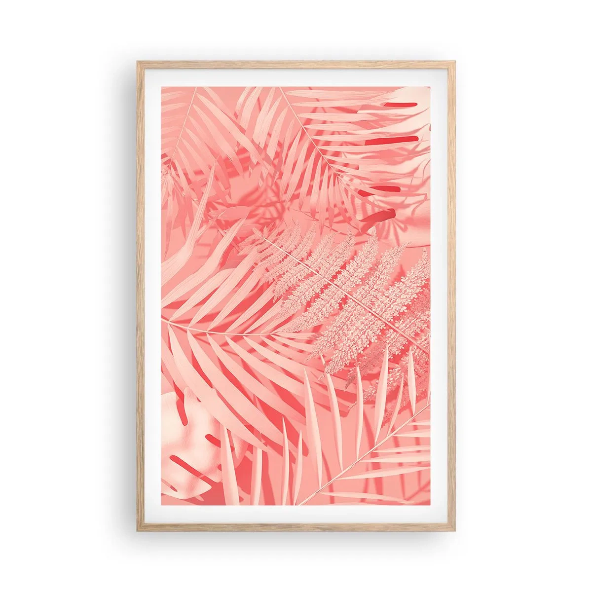 Plakát v rámu světlý dub - Růžový koncept - 61x91 cm