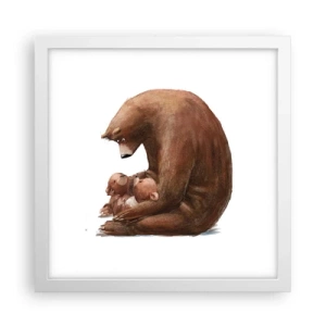 Plakát v bílém rámu - Sladké sny, děti - 30x30 cm