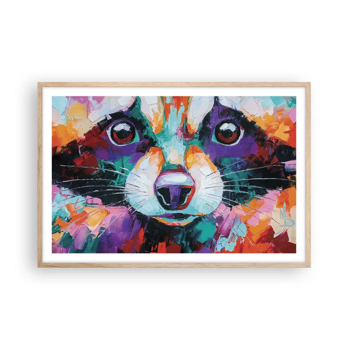 Plakát v rámu světlý dub - Pouze dobré emoce - 91x61 cm