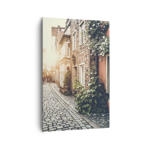 Obraz na plátně - Růžová ulička v růžové září - 80x120 cm