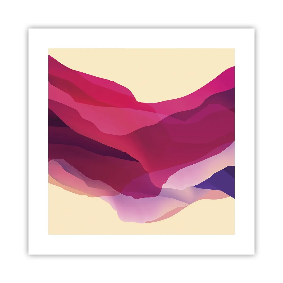 Plakát - Vlny fialové - 40x40 cm