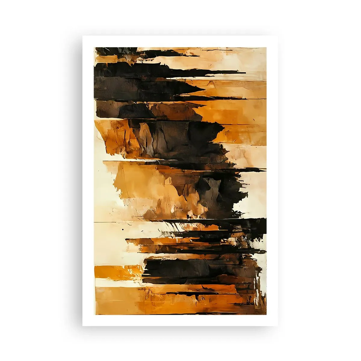 Plakát - Harmonie černé a zlaté - 61x91 cm