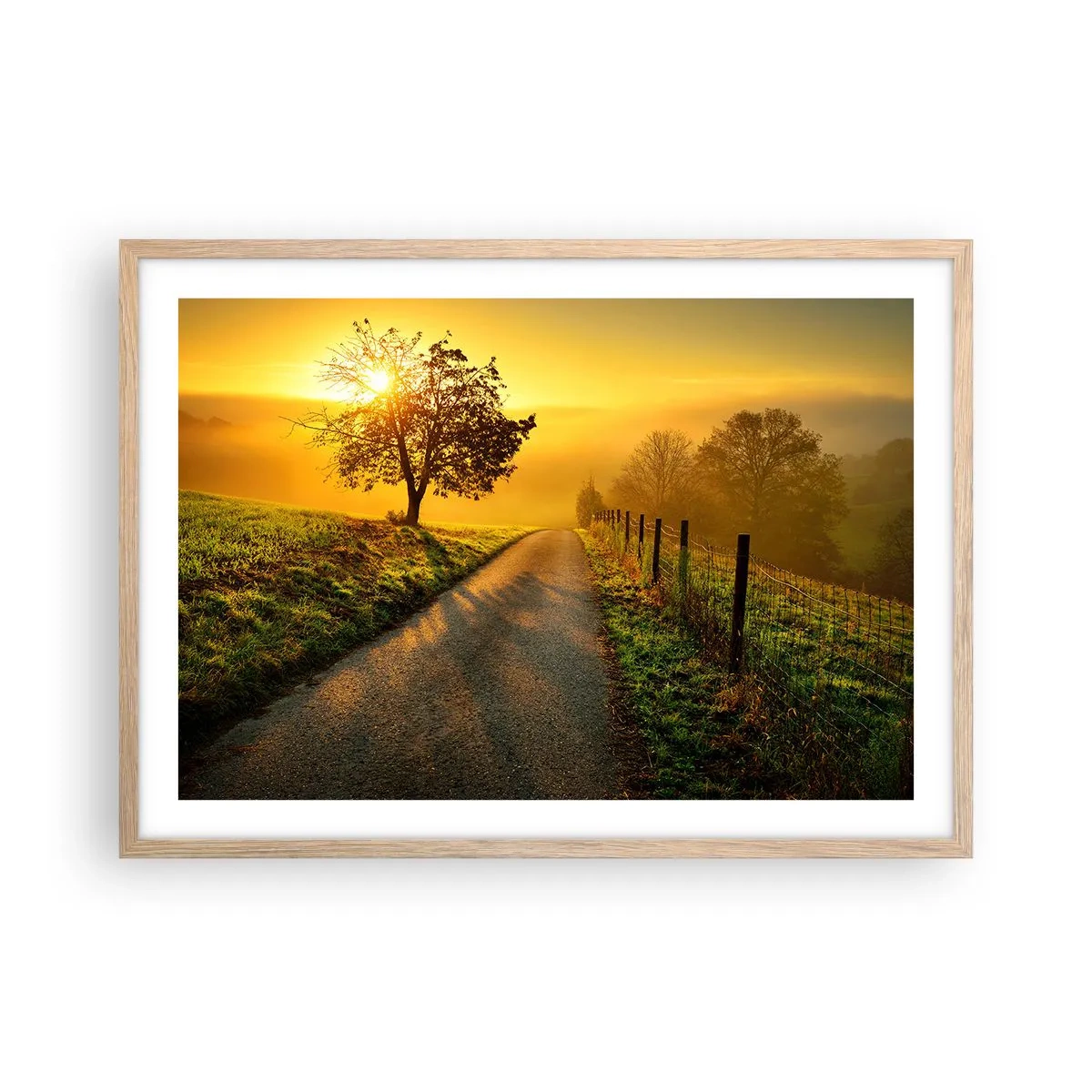 Plakát v rámu světlý dub - Medové odpoledne - 70x50 cm