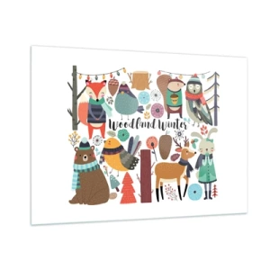 Obraz na skle - Pohádkové svátky v lese - 100x70 cm