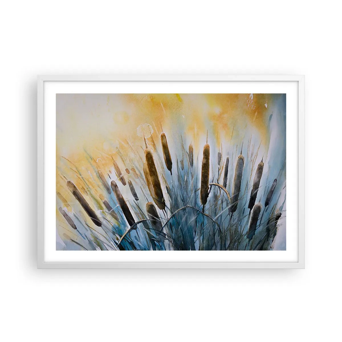 Plakát v bílém rámu - Chlad vody, žár slunce - 70x50 cm