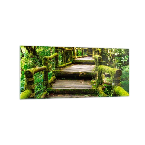 Obraz na skle - Chodbou zeleně - 120x50 cm