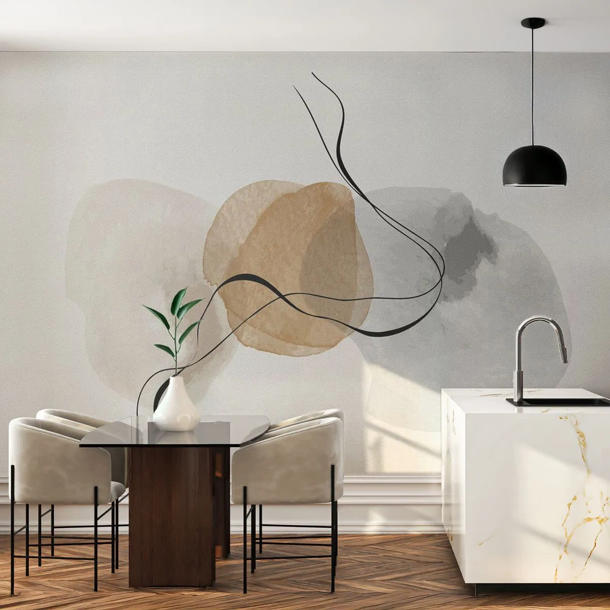 Fototapeta Standard Eco - Vzdušné korálky - Abstrakce, Kus, Moderní vzor - 350x256 cm