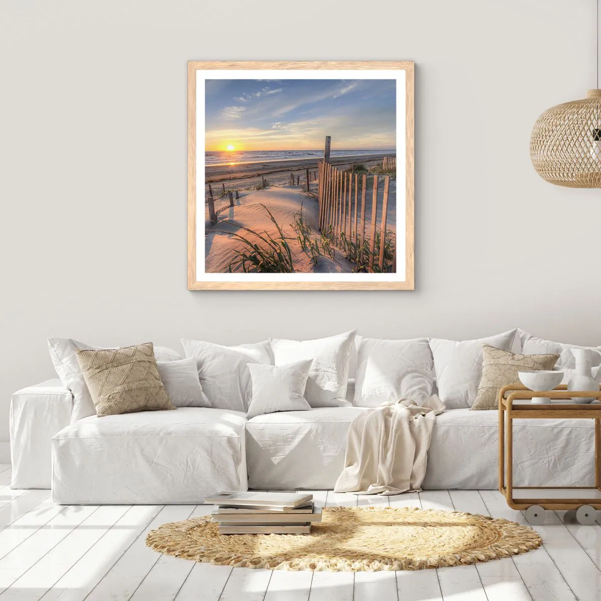 Plakát v rámu světlý dub - Odlesk a stín větru - 40x40 cm
