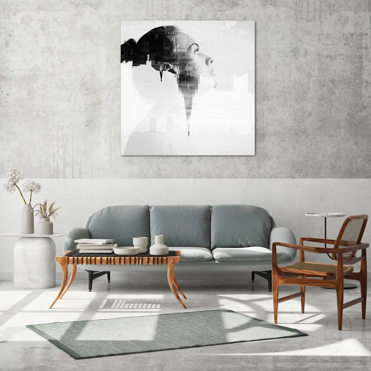 Obraz na skle - Z obou stran okna - 40x40 cm