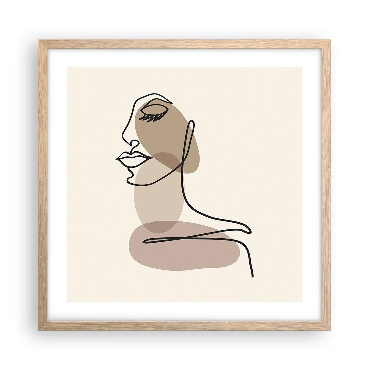 Plakát v rámu světlý dub - Určitá linie krásy - 50x50 cm